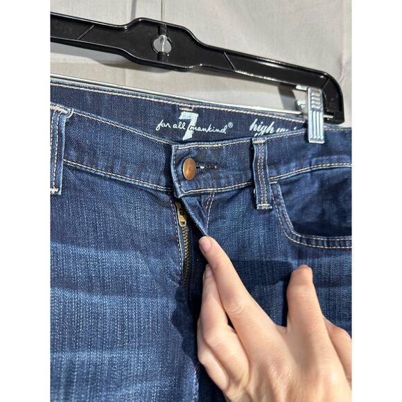 7 For All Mankind High Waist Bootcut Jeans Womens 30 Medium Wash Stretch Y2K - Picture 10 of 13